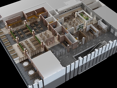 北京航空航天大学北区食堂 效果图 施工图