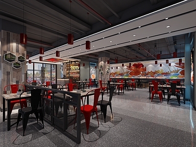 工业风烧烤店 龙虾店