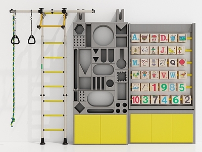 现代儿童游戏装备 玩具柜 玩具 儿童健身器材 儿童房装饰 家具