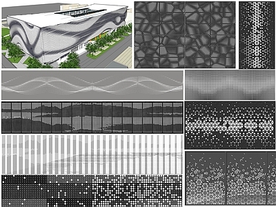 现代建筑材料 建筑表皮 穿孔板孔洞楼板