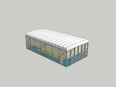 现代体育建筑 网球场 封闭
