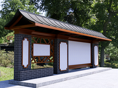 中式公交站台