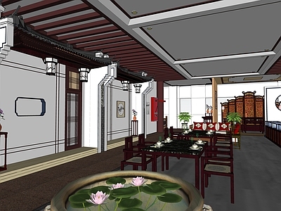 中式家居专卖店 茶馆 家具展