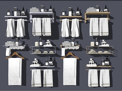 现代卫浴用品 毛巾架 洗漱杯