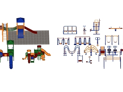 现代运动器材组合 健身器材 儿童游乐设施