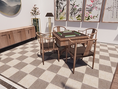 新中式棋牌室 麻将室
