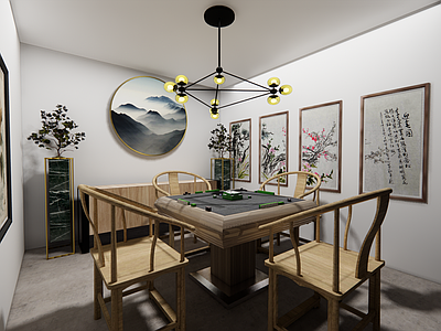 中式棋牌室 麻将室