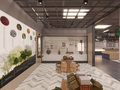现代商业展厅 展示区 农贸展示 文化展示