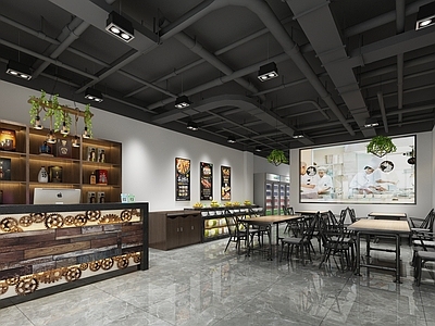 工业风烧烤店