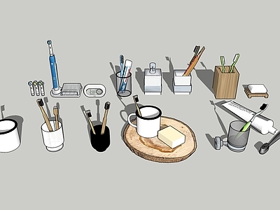 现代洗浴用品 牙刷 牙膏