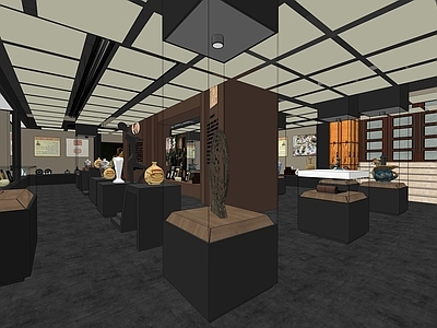 新中式商业展厅 瓷器展厅