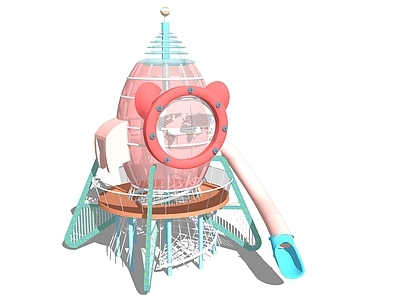 现代儿童滑梯 太空航天装饰
