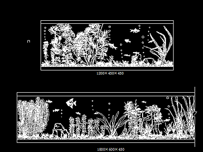 cad水族箱素材图 施工图