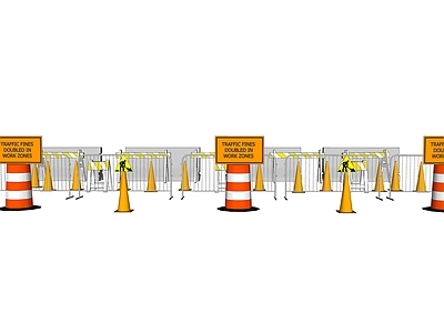 现代交通路障设施 围栏护栏 水泥护栏 施工路障 路锥