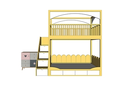 现代儿童上下床 衣柜 书桌 置物柜 儿童房家具组合