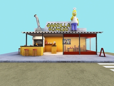 现代卡通烧烤店