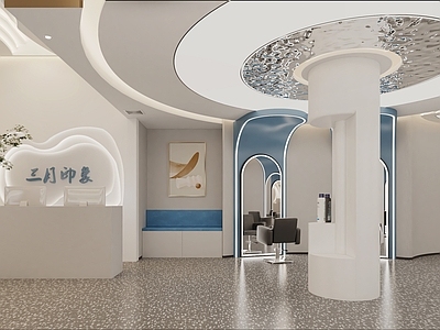 现代理发店 水纹灯 洗头椅 月球灯