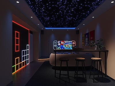 现代剧本杀包间 星空灯 超级玛丽