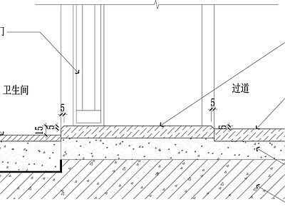 卫生间过门石节点 地面节点