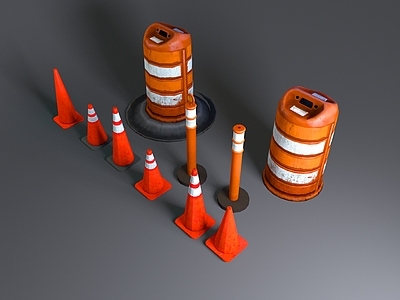 工业风路障 锥形路筒 路灯杆