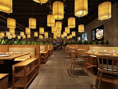 新中式火锅店 门头 灯笼