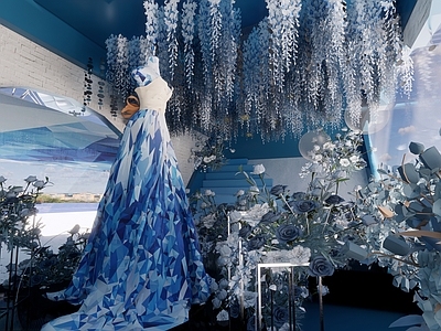 现代婚纱摄影店 婚纱展览馆 婚礼场景