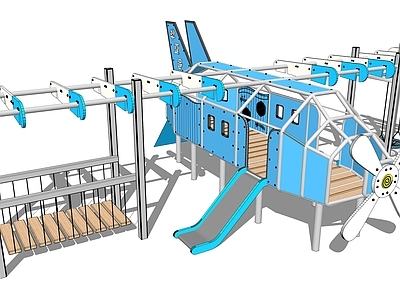 现代儿童飞机滑梯