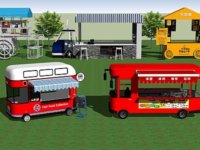现代快餐车 小吃车 摊位车