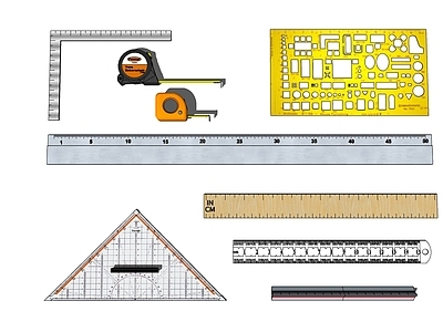 现代文具 尺子 卷尺 刻度尺 直尺