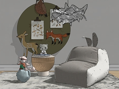 现代懒人沙发 儿童饰品 边几