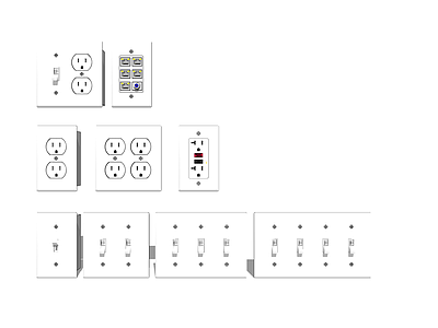 现代开关插座组合