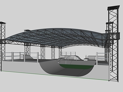 现代溜冰场 钢架