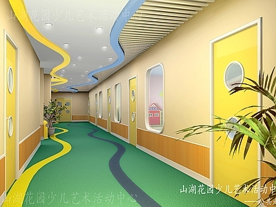 现代幼儿园 施工图  效果图