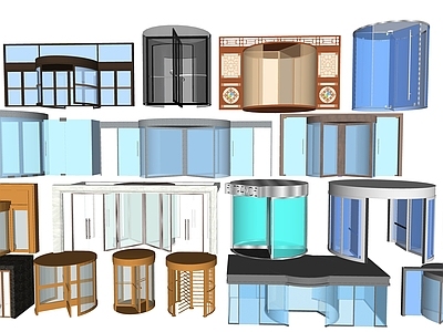 现代旋转玻璃门 酒店玻璃门 玻璃门