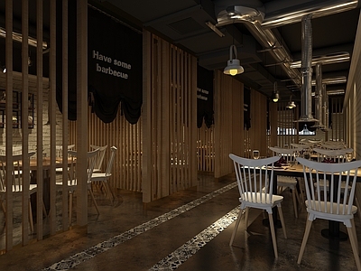 工业风烤肉店 包厢 自助