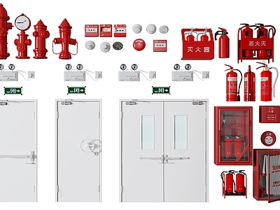 现代消防器材组合