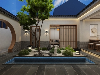 新中式民宿庭院