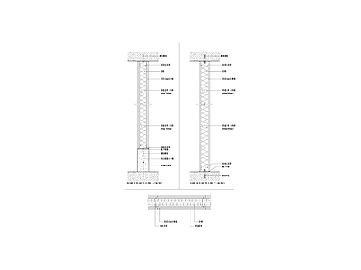 轻钢龙骨墙节点图 横剖竖剖