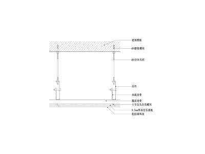 石膏板吊顶节点图 悬挂式