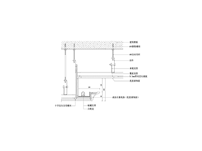 石膏板吊顶节点图 带石膏线灯槽造型