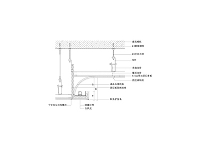 石膏板吊顶节点图 弧形石膏线灯槽