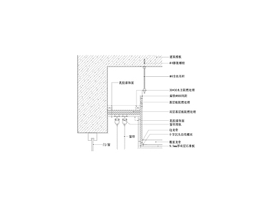 暗装式窗帘盒天花节点图