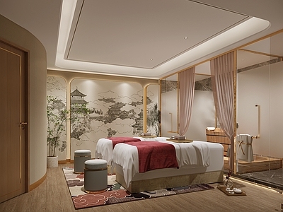 新中式美容SPA店包间