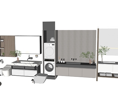 现代浴室柜 洗漱用品