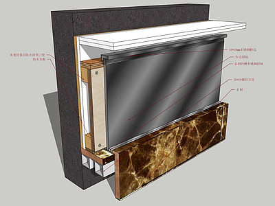 现代构件 与玻璃衔接处施工节点 材料分析