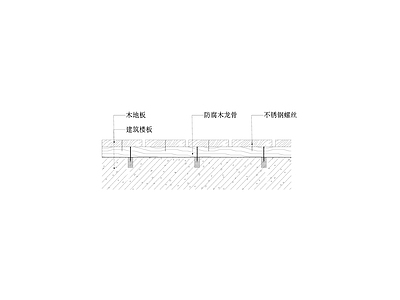 防腐木地坪节点图 施工图 地面节点