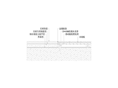 石材木地板交接地坪节点图 施工图