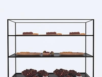 现代水果 糕点面包 菜品展示架 草莓