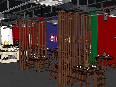 新中式风格火锅店 餐饮店门头