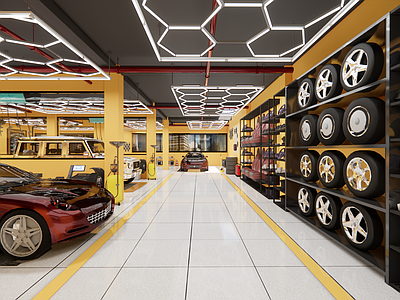 现代汽车修理店 汽车